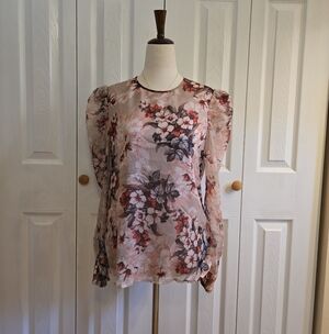 Sheer Floral Blouse